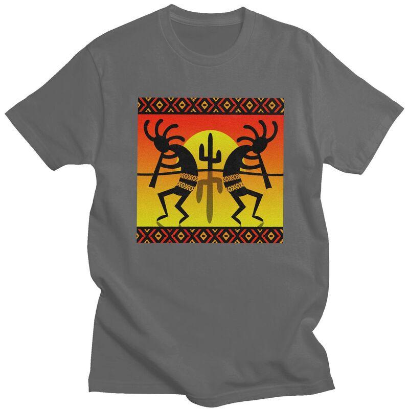 Custom Southwest Tribal Native American Kokopelli T Shirt for Men Tshirt Casual Tees Tshirt Slim Fit Clothing Gift