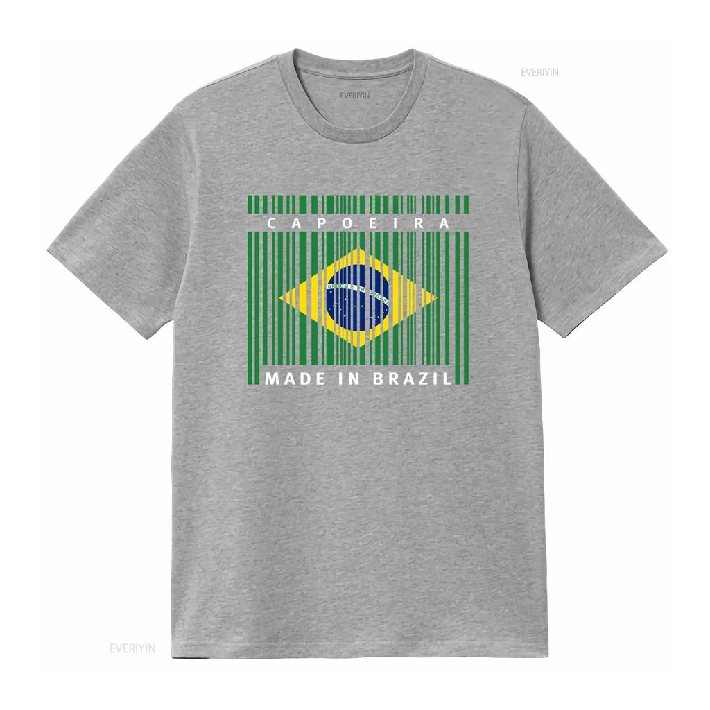 Capoeira Made In Brazil Print T Shirt Casual Fashion Vintage Washed Unisex Streetwear Stylish Graphic Top For Everyday Wear