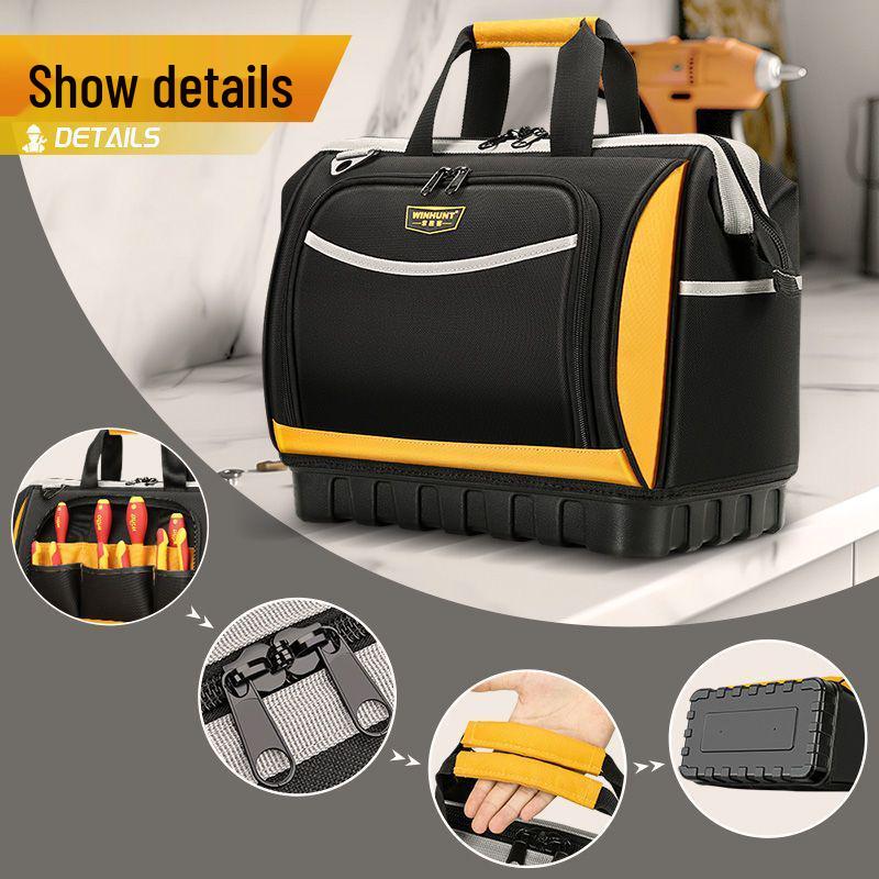 Durable Canvas Handheld Electrician's Tool Bag - Sturdy, Multifunctional for Repair & Woodworking