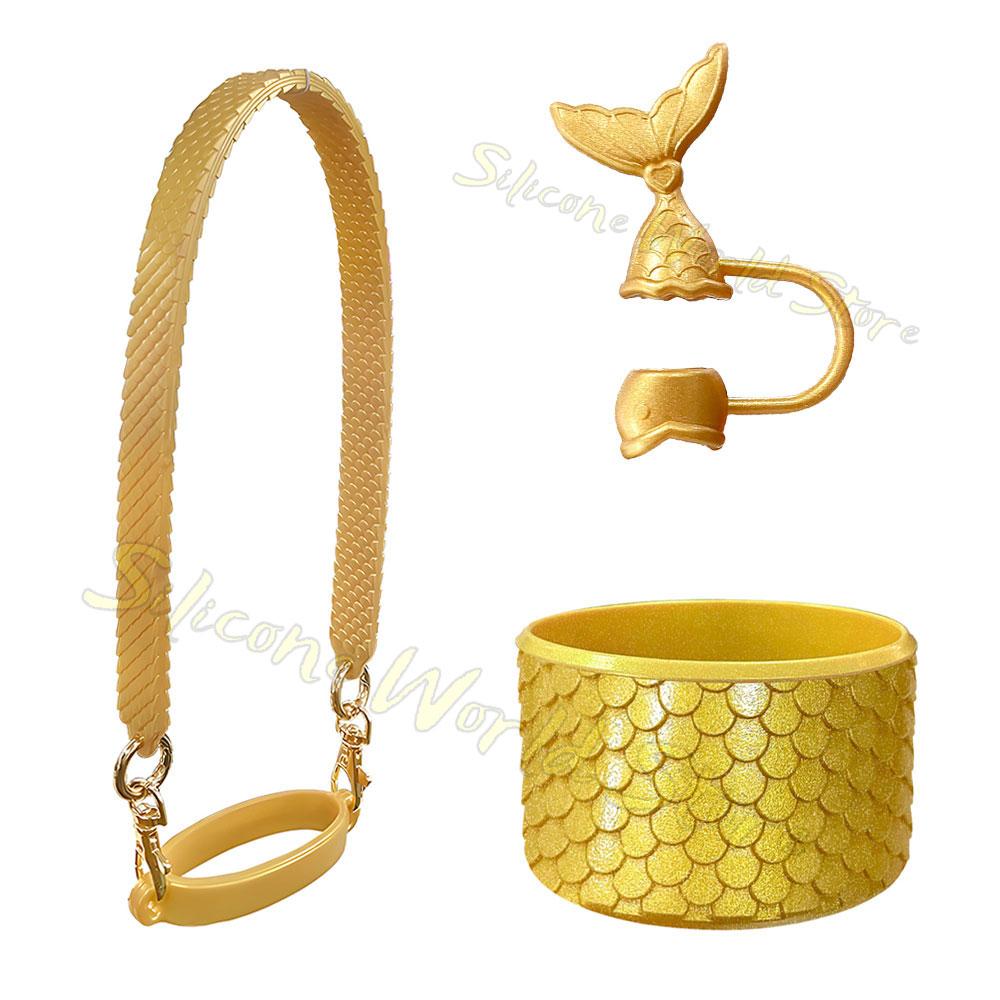 SW 3PCS Cup Accessories Set for Stanley Silicone Straw Cover Cap Cup Boot Sleeve Cups Hanging Rope Water Bottle Handle Strap
