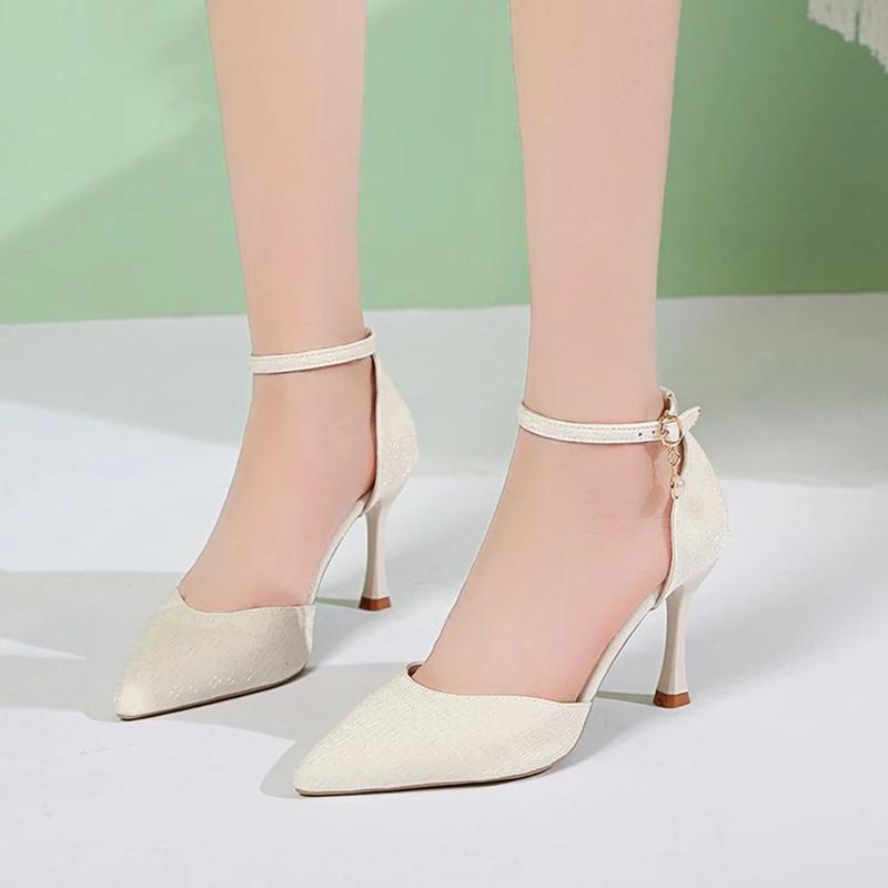 Fashion Stiletto Heels Pumps for Women Sexy Super High Heel Party Shoes Woman Pearl Elegant