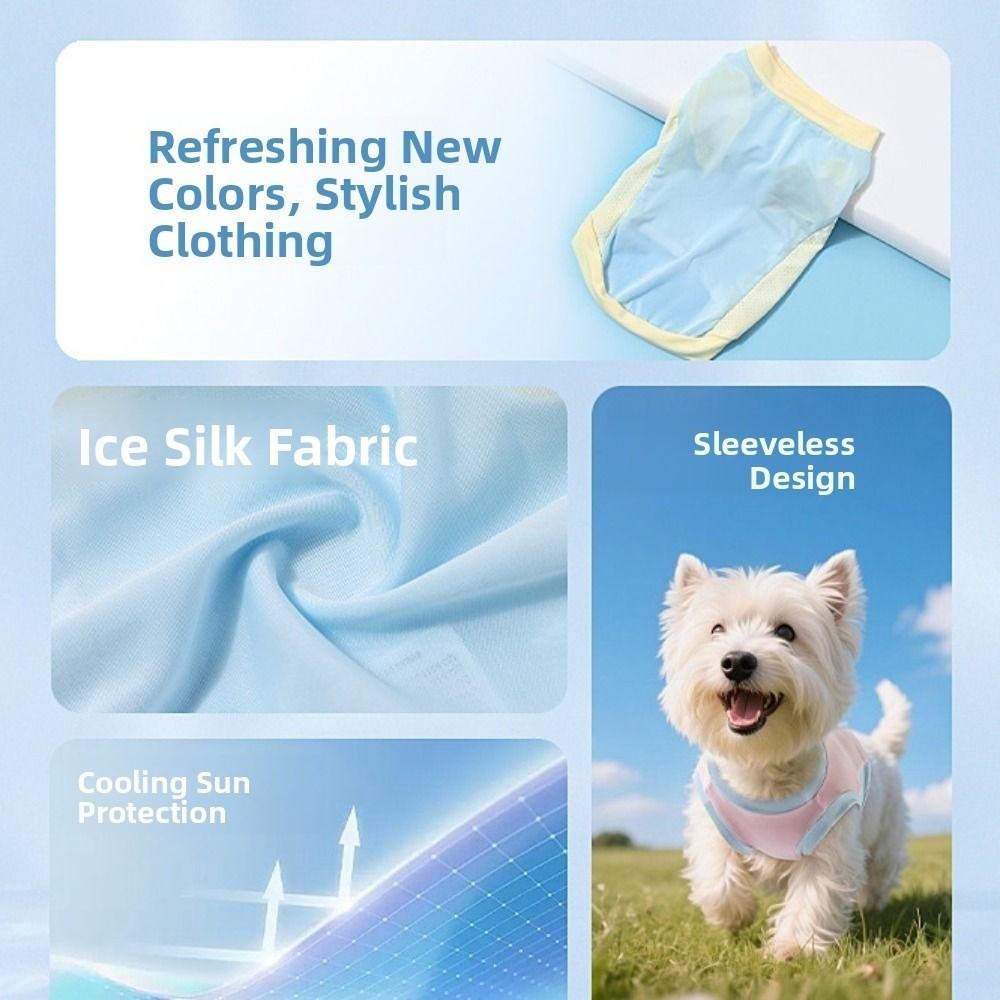 Thin Pet Sunscreen Clothes Sleeveless Cat Ice Silk Shirt Comfortable Dog Cooling Vest  Summer