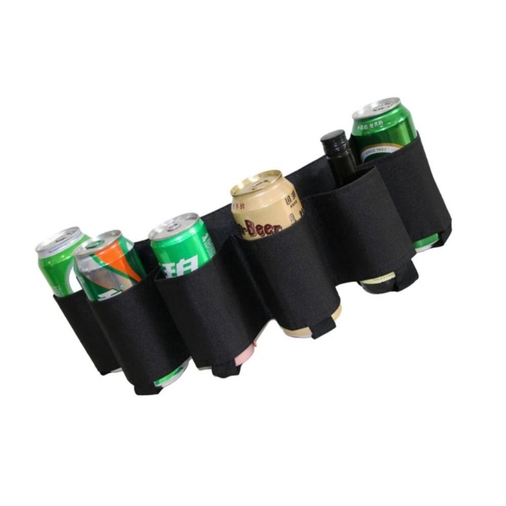 6 Cans Beer Storage Waist Bag 6 Pockets Beer Belt Holder Waist Pack  Outdoor Accessories