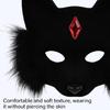 Faux Furs Wolf Foxes Mask Plush Cats Half Face Mask Foxes Cats Wolf Cosplay Costume for Masquerades Halloween Christmas