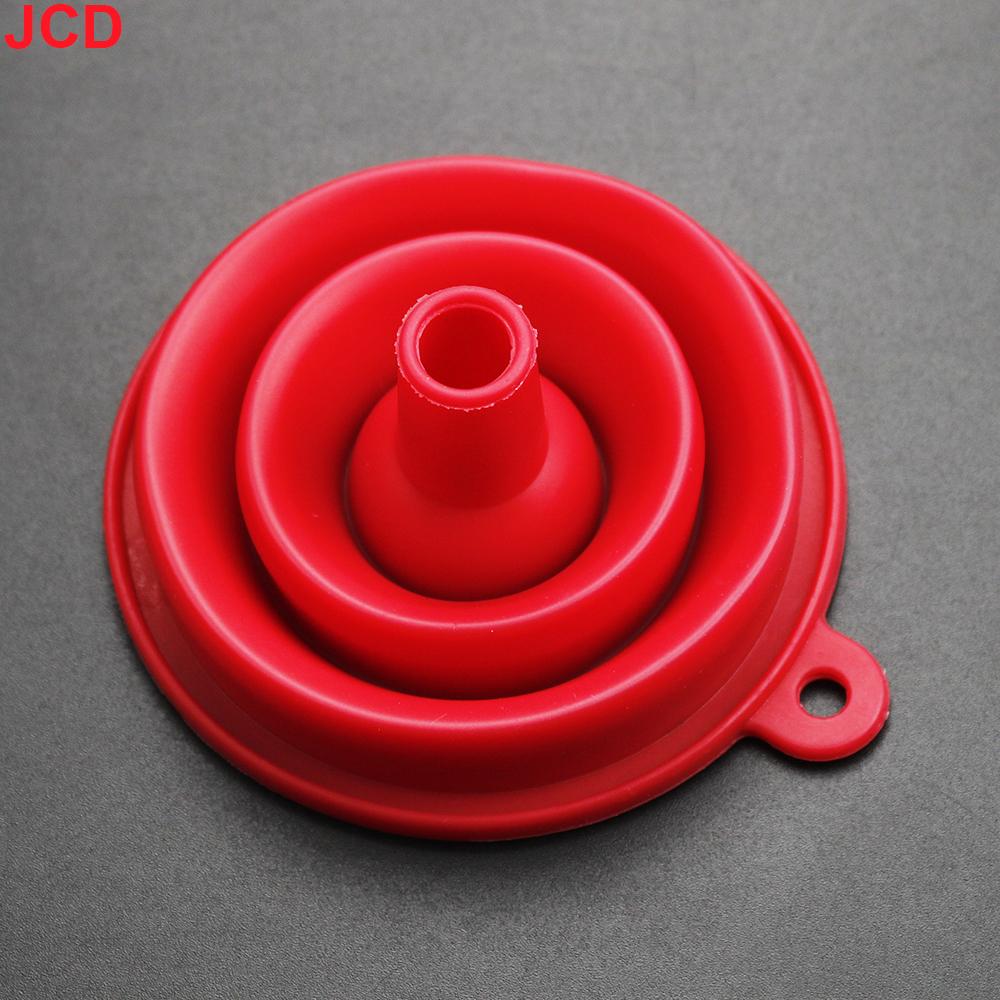 JCD 1pcs Silicone Collapsible Foldable Funnel Household Kitchen Cooking Tools Portable Wine Mini Portable Oil Pot Funnel красный
