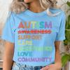 Autism Acceptance and The Neurodiversity Graphic Print Tshirt Short Sleeve ONeck Casual Top for Summer Spring Womens Clothing
