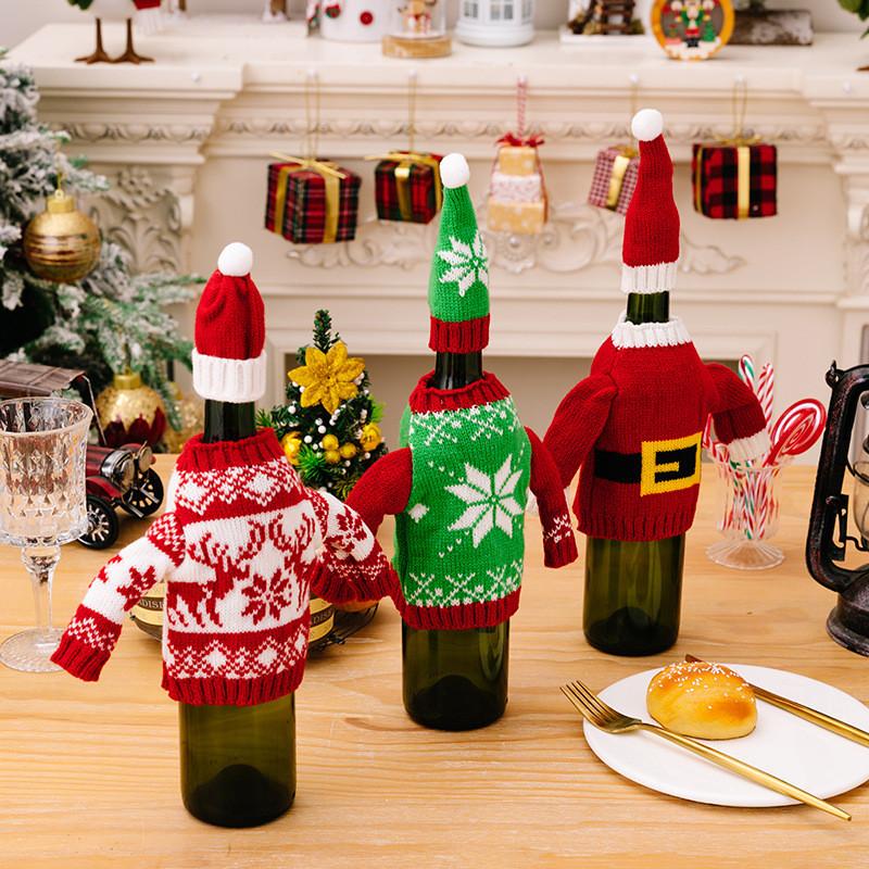 Charming Knitted Wine Bottle Sweater Outfit For Holiday Decor With Elegant Designs