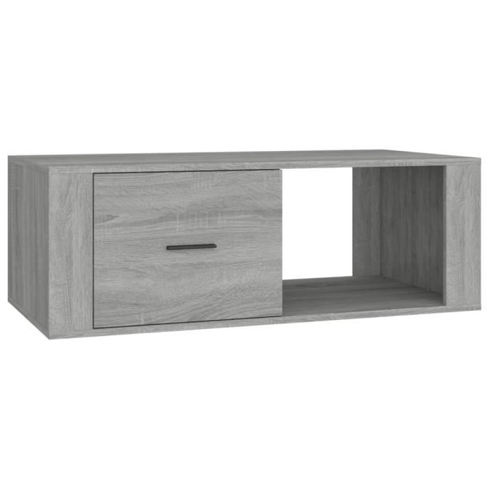 816542 vidaXL Coffee Table Sonoma Grey 100x50.5x35 Cm Engineered Wood
