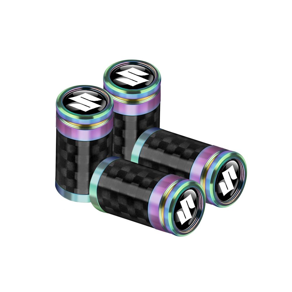 4Pcs Car Accessories Carbon Fiber Tire Valve Dust Cap Car Exterior Decoration for Suzuki SX4 Gsxr 600 Wagon Baleno Ignis Vitara
