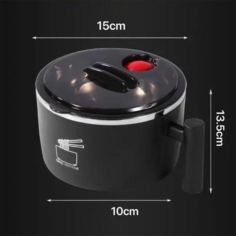 Stainless Steel Noodle Bowl with Lid, Large Drainable Soup Bowl, Easy to Wash Ramen Bowl with Drain Hole and Spoon for Dormitory
