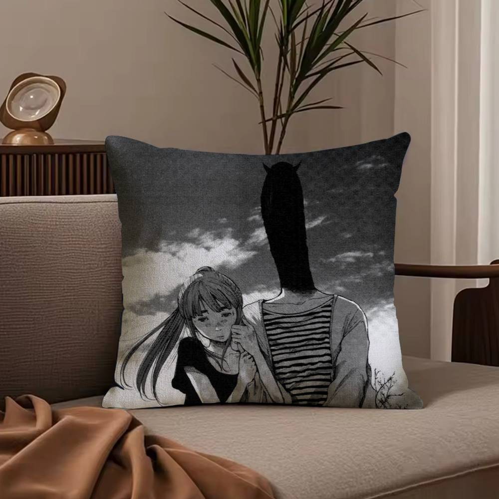 Anime G-Goodnight P-Punpun Pillow Case Anti-dustmite Pillowcase Invisible Zipper Silky Short Plush Sofa Cushion Cover