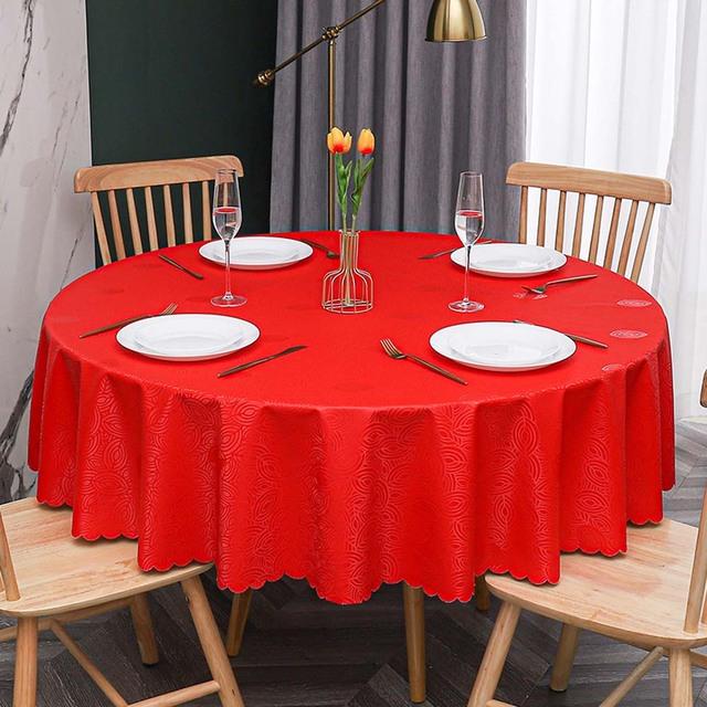 Table Cloth Round Pu Waterproof Antifouling Oil -Proof Wedding Tablecloth For Table Print With Lace Table Cover For Dining Table
