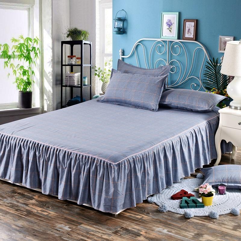 Bed Skirt Anti-dirty Sheet Bedspread Printed Elastic Band Bedclothes Queen King Skin-friendly Beds Protector Bedroom Space Decoration