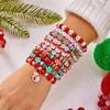 10Pcs/Set Christmas Snowman Heart Tree Gift Box Snowflake Santa Claus Soft Clay Beaded Multilayer Bracelet For Women Men Jewelry