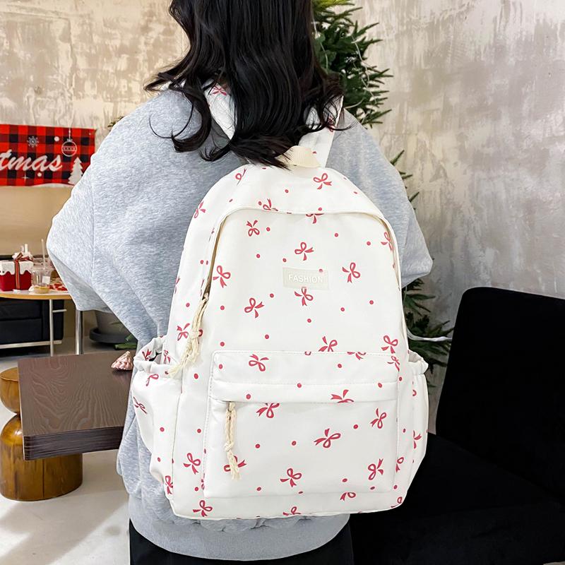 Women Student Backpack Floral Print Casual School Bag Versatile Rucksack School Outdoor Camping Picnic Bag