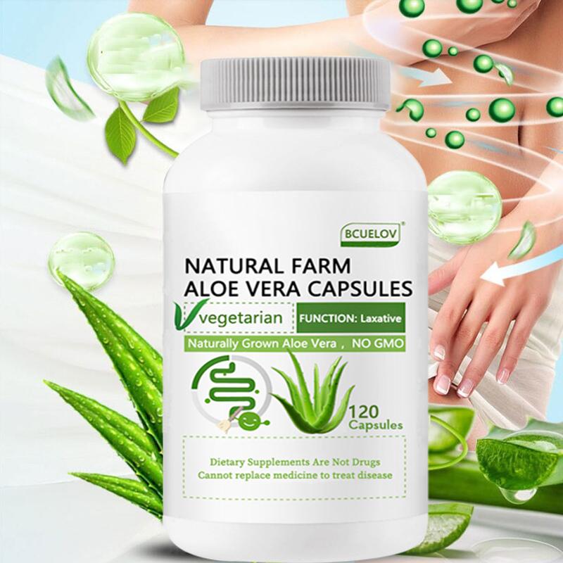 Bcuelov Aloe Vera Kapseln Sanft Beruhigend und Regulieren Magensäure 120 Kapseln
