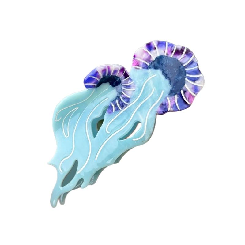 

Стильная заколка-краб для волос из ацетата в виде медузы, уникальный дизайн, женский аксессуар для волос для повседневных выходов и неформальных встреч