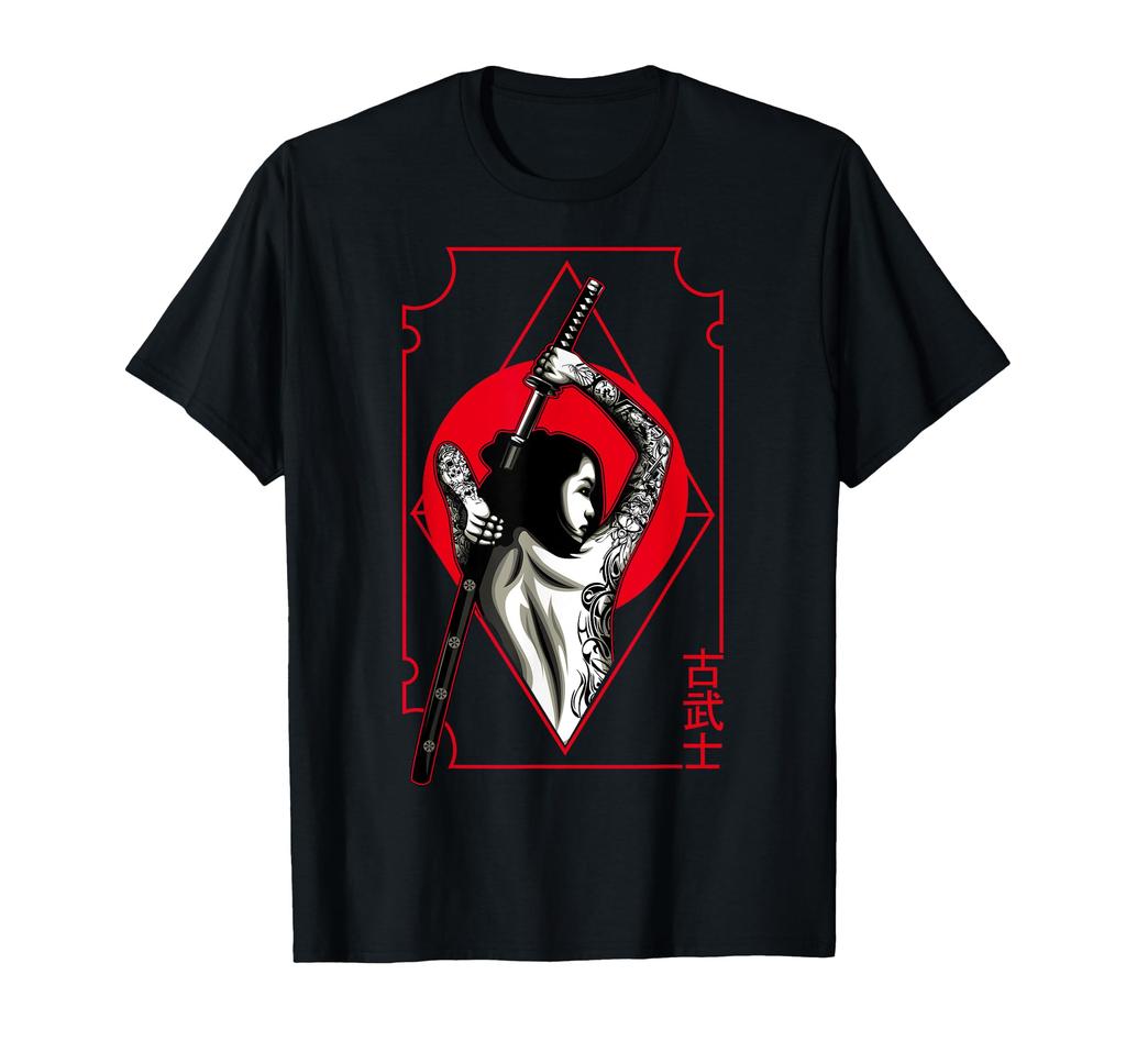Japanese Anime Girl Longsword Samurai Oni Bushido T-Shirt