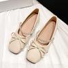 Elegant Minimalist Soft-soled Shoes Retro Temperament Bow Flat Shoes Women Summer New Fashionable Versatile Square Toe Sandals
