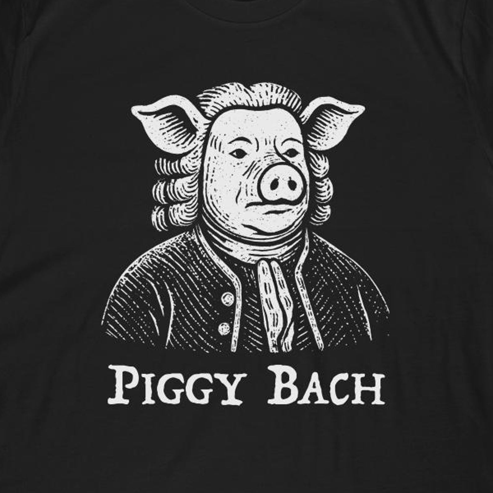 Piggy Bach T-Shirt | Johann Sebastian Bach Classical Composer Funny Gift XL