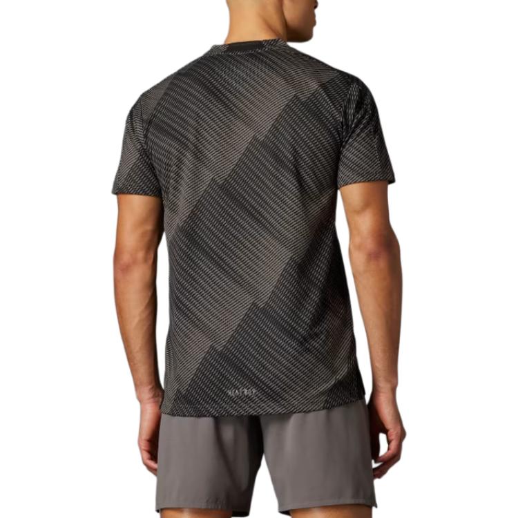 adidas Felpa Pullover con Stampa Logo Heat.Rdy Allenamento Professionale Traspirante T-Shirt a Maniche Corte da Allenamento Uomo Top Grigio IL7136