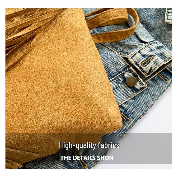 Women's Vintage Suede Tassel Crossbody Bag - Large Capacity and Fashionable (2025)