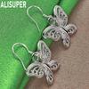 Exquisite 925 Sterling Silver Openwork Butterfly Earrings - Stylish Evening Jewelry