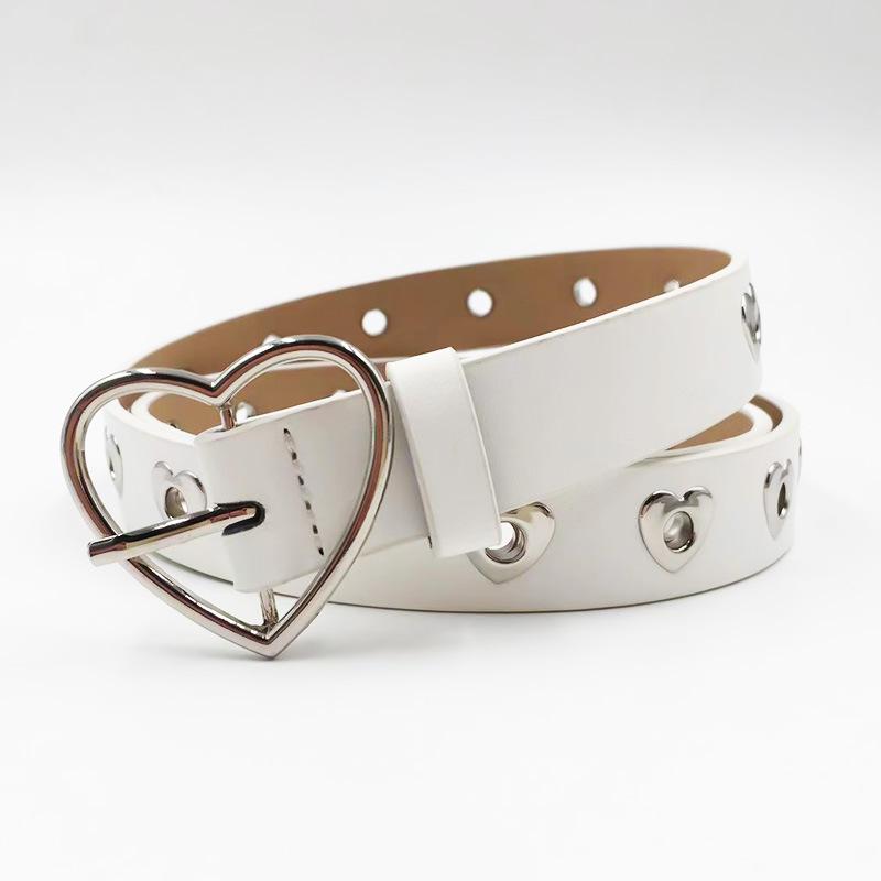 New Love Buckle Decorative Women's Belt Heart Shape Air Eye Fashion Student Jeans Belt