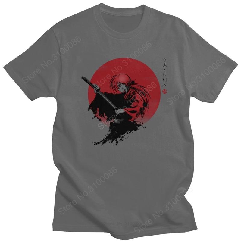 Rurouni Kenshin T Shirts Men Short Sleeve Leisure Anime Manga Himura Kenshin Swordsman Samurai X Tshirt Cotton Fans Tee Top Gift