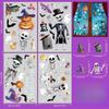 New Halloween Window Clings Static Stickers Cartoon Skeleton Ghost Double-Sided Reusable Decals For Glass Wall Party Decorations