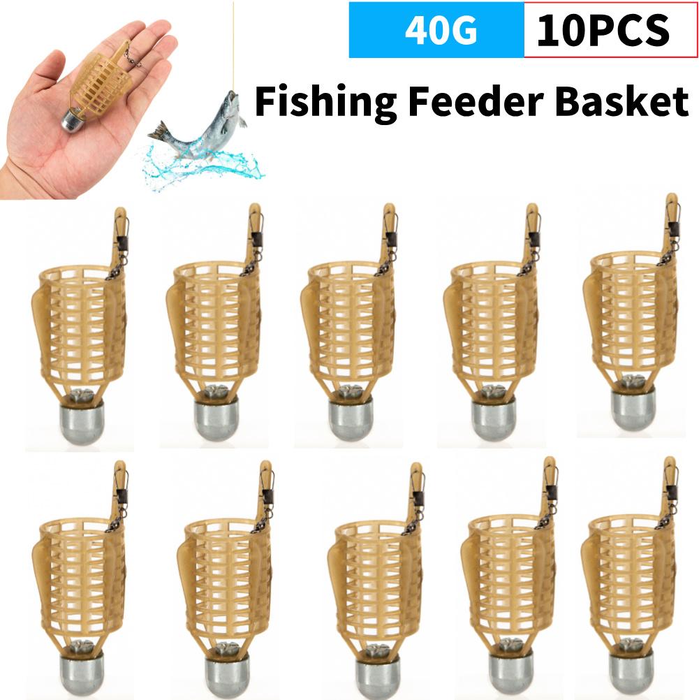 10-1PC Fishing Beads Feeder Cage Hooks Components Carp Bait Cage with Iron Head Stoppers Carp Beads Fishing Tackles Fishing Part