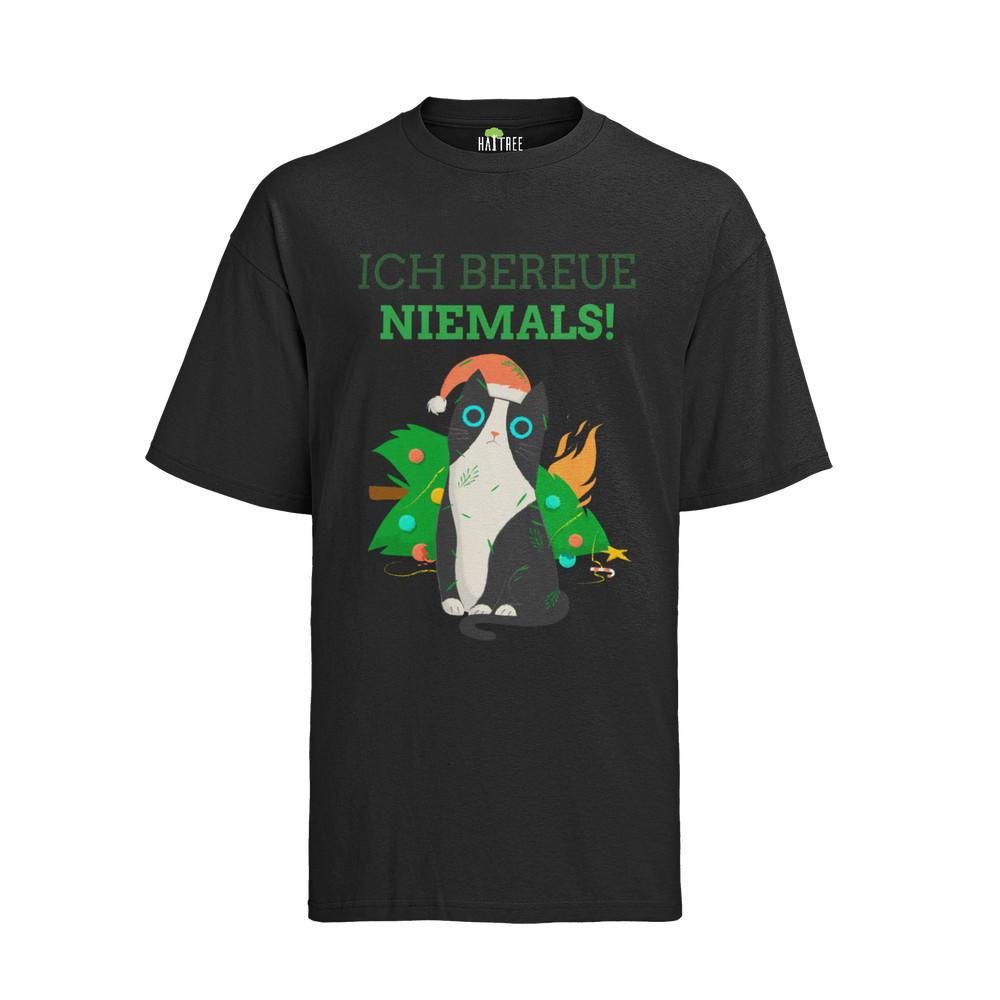 

Katzen Weihnachts Ich bereue niemals Tannenbaum Unfall Listig Herren T-Shirt 4XL