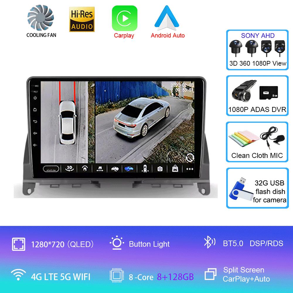 Android 14 For Mercedes Benz C Class 3 W204 S204 2006 - 2011 Car Radio Multimedia Video Player Navigation Stereo GPS No 2din 2 D