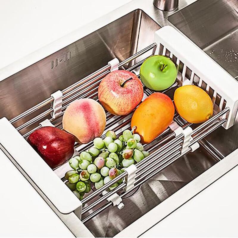 Homeglen 304 Stainless Steel Kitchen Drain Basket & Storage Rack