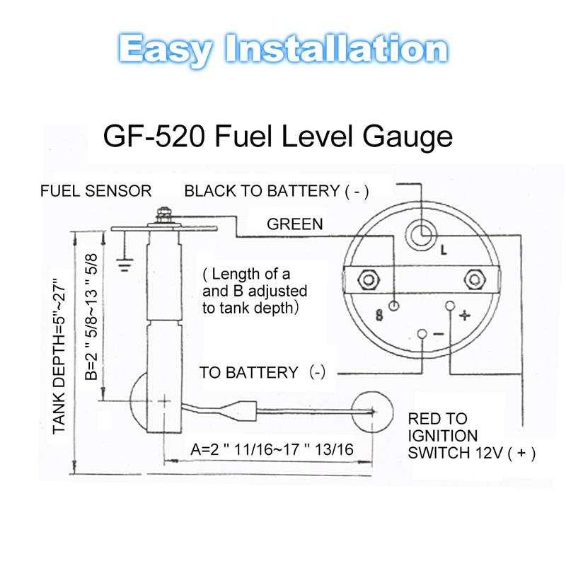 Fuel Level Gauge 52mm 12V Digital For Car Marine Boat Fuel Tank Gauge For 240-33Ohm Fuel Level Sensor Car Motorcycle Accessories