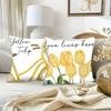 New Yellow Letter Creative Flower Tulip Pillowcase Bedside Sofa Cushion Pillowcase