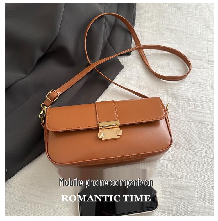 2024 Winter Retro Fashion Lock Buckle Crossbody Bag - Versatile, Stylish Small Square Bag for Women