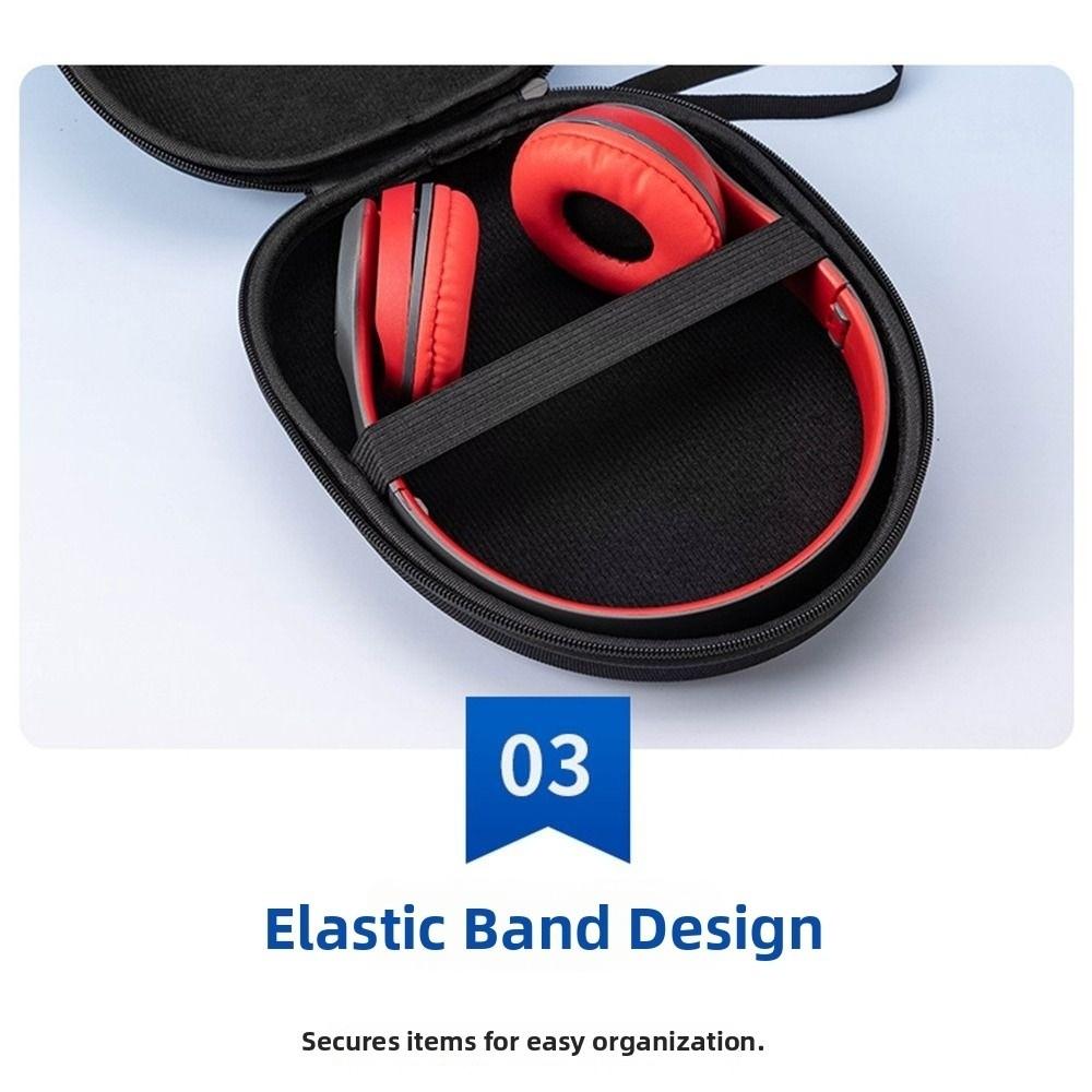 Shockproof Headphone Carrying Case Hard EVA Protective Headphone Storage Bag Zipper Universal Earphone Carrying Case Travel