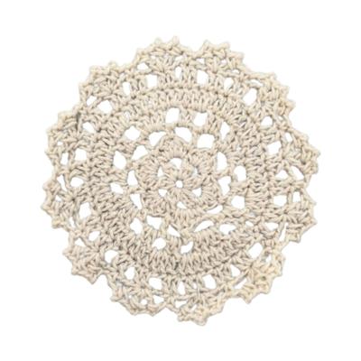 5Pcs Flower Shaped Handmade Crochet Coasters Decors Nonslip Drink Coasters for Patio Hotel Coffee Table Kitchen Living Room