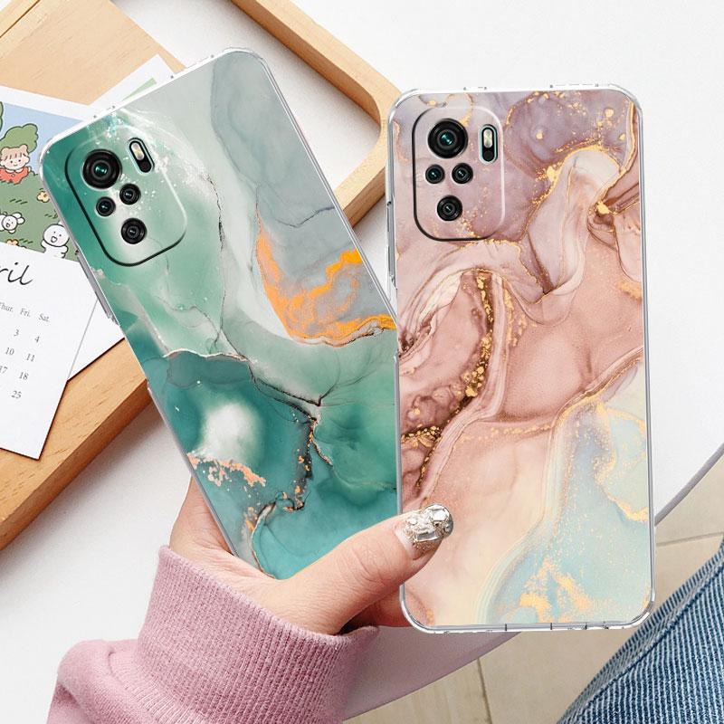 Marble Pattern Luxury Cool Clear Case For Xiaomi Redmi Note 11 Pro 10 9 9S 8 8T 7 9A 9C 9T 10 10C K40 Transparent Phone Cover