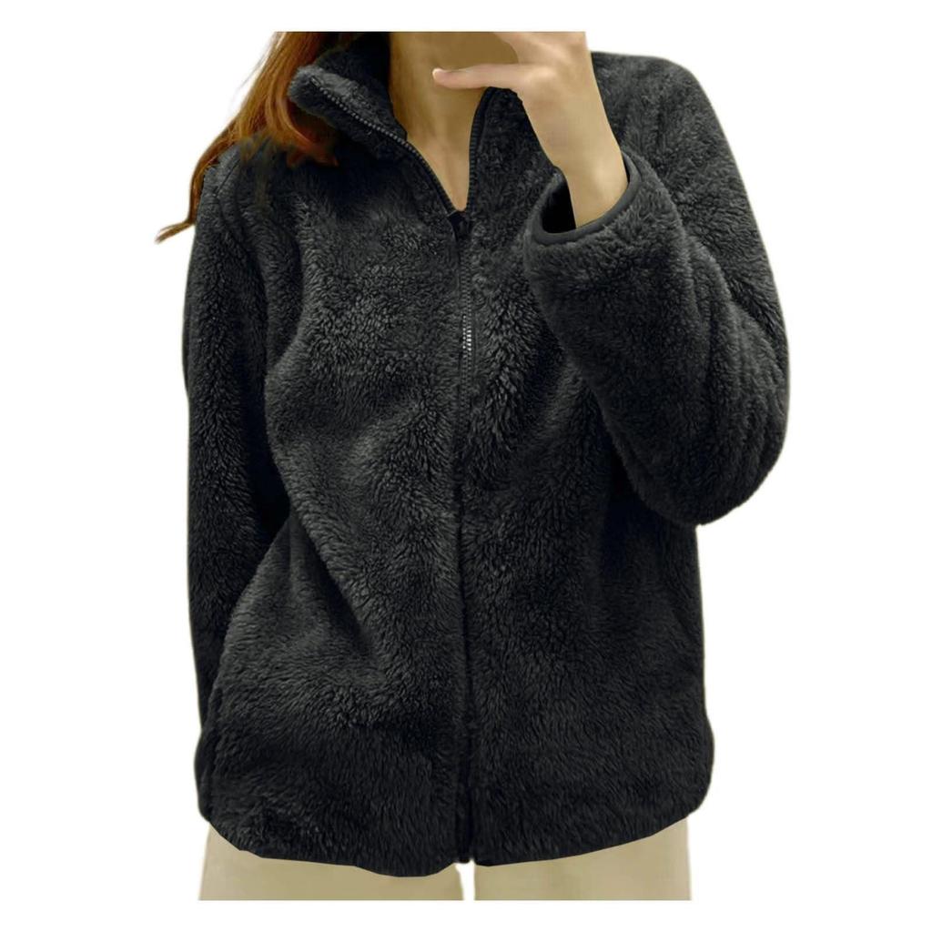 Womens Fleece Zip Up Jacket Light Fall Jackets Winter Plus Size Jackets