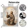 DIY 5D Pearl Bead Painting Kit with Frame Religious Saint Portrait Design Shiny Canvas Art for Bedroom Wall Decor and Gift