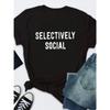 SELECTIVELY SOCIAL Gelbes T-Shirt mit Buchstabendruck, kurzärmelig, Rundhalsausschnitt, lockeres T-Shirt für den Sommer, Damen, lässiges T-Shirt, Tops, Kleidung