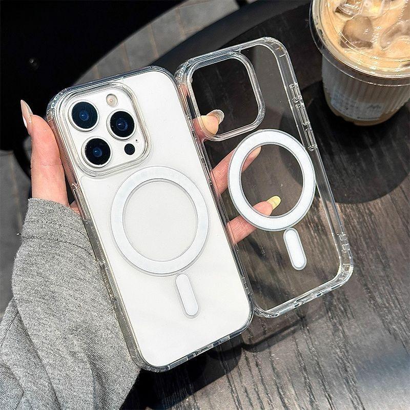 Luxury Shockproof For Magsafe Wireless Charge Transparent Case For iPhone 17 16 Pro Max 15 Plus 11 13 14 Magnetic Bumper Cover