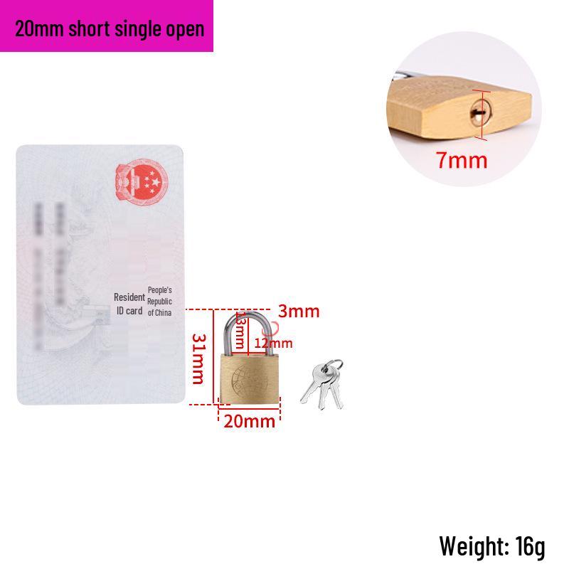 

Замок з міді Земля: Маленький мідний замок для скриньок та шаф (20-60 мм) 20mm