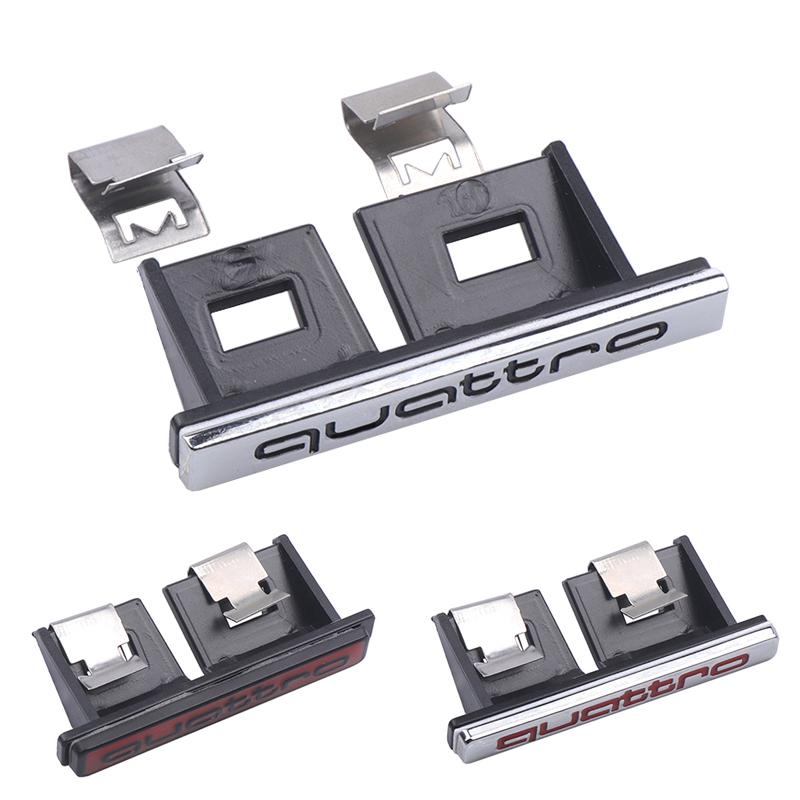 2026 Hot Metal Quattro Logo Front Grill Badge Emblem Sticker Decals For qaz1 A3 A4 A5 A6 A7 A8 S3 S4 S5 S6 Q3 Car Styling car valve cap