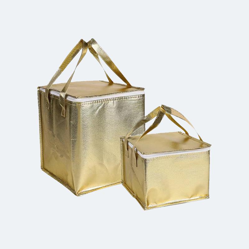 Insulated Non-Woven Tote for Ice Cream Cake - Aluminum Foil Lined, Fresh-Keeping, for Picnic or Takeaway