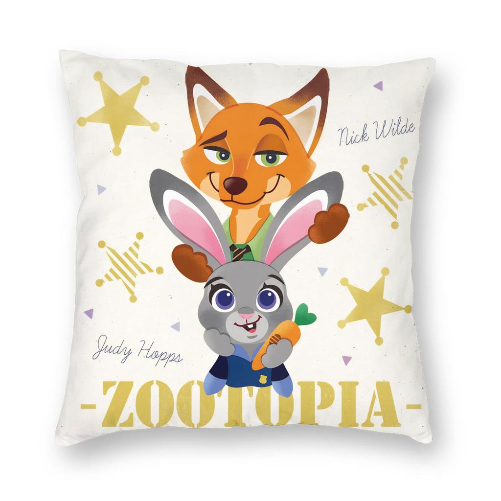 Cartoon Zootopia Judy Pillowcase Double-sided Printing Fabric Cushion Cover Gift  Throw Pillow Case Cover Home Square 18''