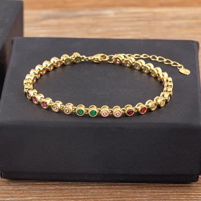 

Nidin 6 Colors Shiny Crystal Bracelet For Women Rhinestone Zircon Charm Wrist Adjustable Bangles Girls Exquisite Jewelry Gift