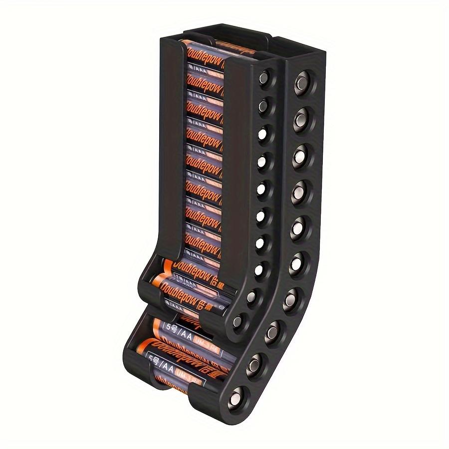

Battery Storage Organizer AA & AAA Combo Small Battery Keeper Wall Holder Battery Dispenser Container чёрный